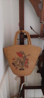Rieten strandtas shopper  vintage, Antiek en Kunst, Ophalen of Verzenden