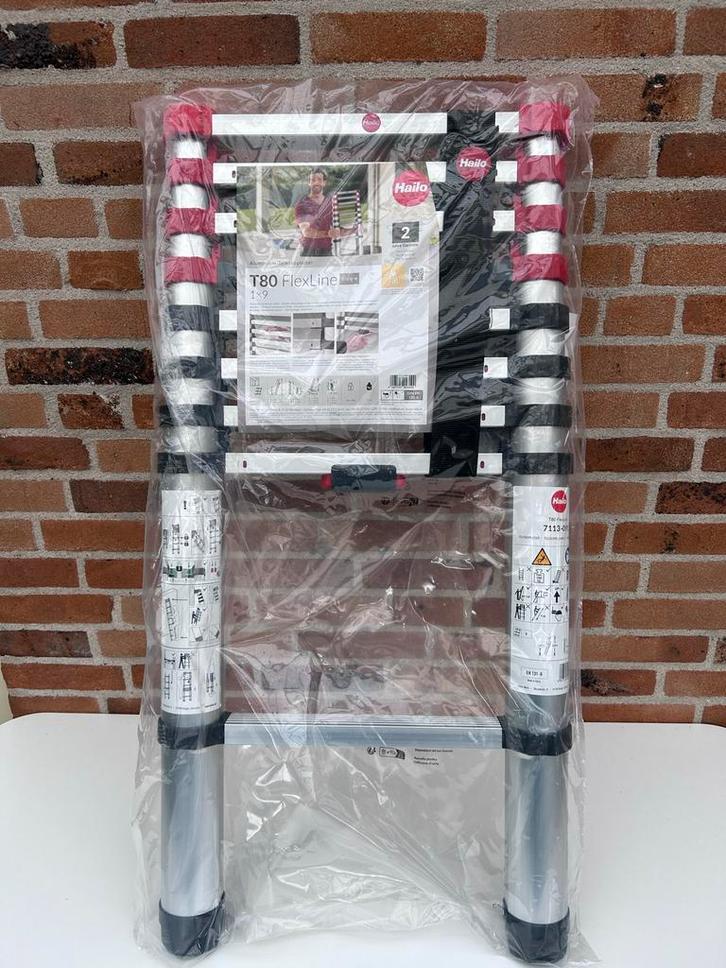 Hailo T80 1x9 FlexLine Ladder - Nieuw, Doe-het-zelf en Verbouw, Ladders en Trappen, Nieuw, Ladder, 2 tot 4 meter, Opvouwbaar of Inschuifbaar