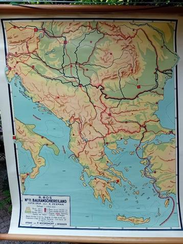 Schoolkaart Balkanschiereiland. beschikbaar voor biedingen