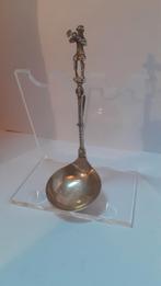 Zilveren roomlepel man met trompet, Antiek en Kunst, Antiek | Bestek, Verzenden