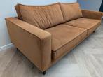 Mooie suede cognac bank, Ophalen, Driepersoons, 75 tot 100 cm, Zo goed als nieuw