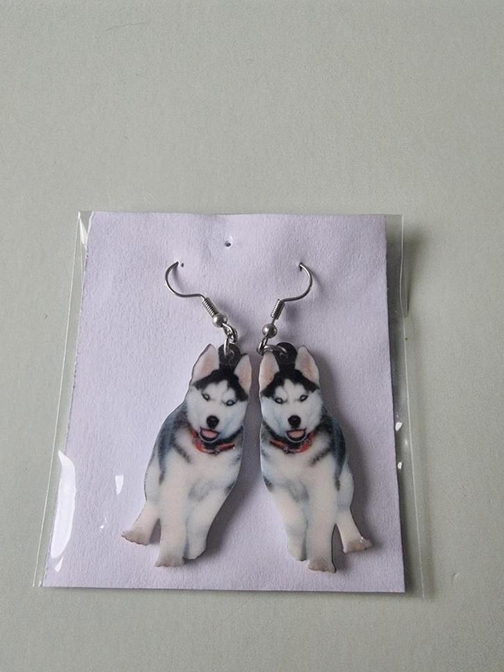 Husky Oorbellen - RVS Hangers, Sieraden, Tassen en Uiterlijk, Oorbellen, Nieuw, Hangers, Overige materialen, Ophalen of Verzenden