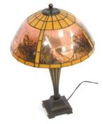 Een decoratieve lamp van glas van het merk Funmark, Ophalen, Tiffany-stijl (met landschapsdecoratie), Minder dan 100 cm, Glas