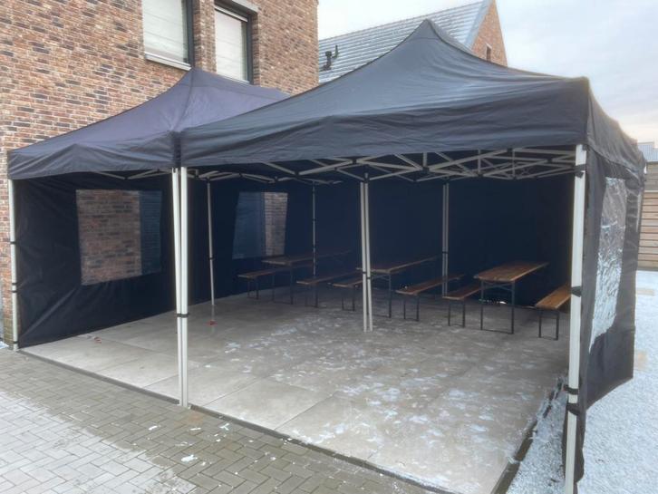 Te huur grizzly easyup popup partytenten statafel biertafel, Tuin en Terras, Partytenten, 5 tot 8 meter, Ophalen