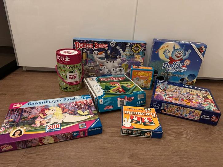 Spellen en Puzzels Pakket: Dokter Bibber, Mia and Me..., Hobby en Vrije tijd, Denksport en Puzzels, Gebruikt, Overige typen, Minder dan 500 stukjes