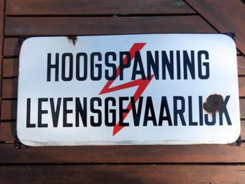 Emaille waarschuwings bord - ca. 50 jaar oud beschikbaar voor biedingen
