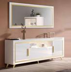 Dressoir Gold Hoogglans wit 207 cm met LED lamp-SALE-, Huis en Inrichting, Ophalen of Verzenden, Nieuw, 25 tot 50 cm