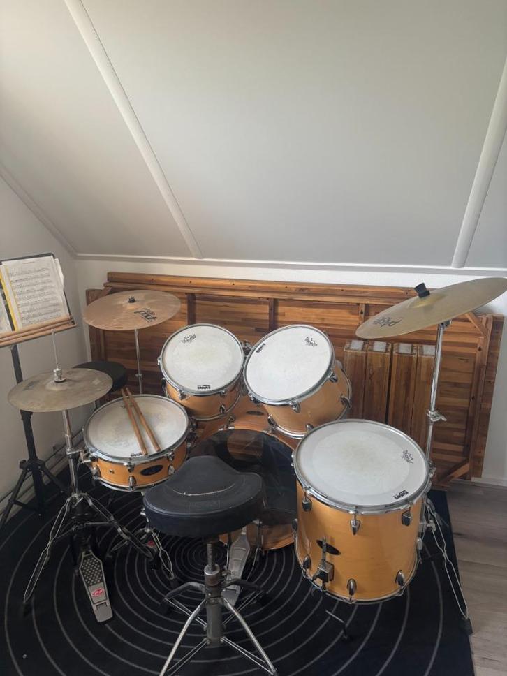 Stagg Jia Series Drumstel compleet + Paiste Crash/Ride, Muziek en Instrumenten, Drumstellen en Slagwerk, Gebruikt, Overige merken