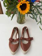 Ecco bruine leren ballerinas met riempje maat 39, Ecco, Bruin, Gedragen, Ballerina's
