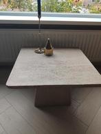 Travertin salontafel, Huis en Inrichting, Tafels | Salontafels, Ophalen, Gebruikt, 50 tot 100 cm, Rond