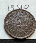 Halve cent munt 1/2 cent 1940 Koninkrijk der Nederlanden, Ophalen of Verzenden, Koningin Wilhelmina, Overige waardes