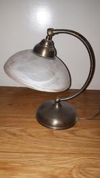Messing tafellamp, Huis en Inrichting, Lampen | Tafellampen, Ophalen of Verzenden, Zo goed als nieuw, Glas, Minder dan 50 cm
