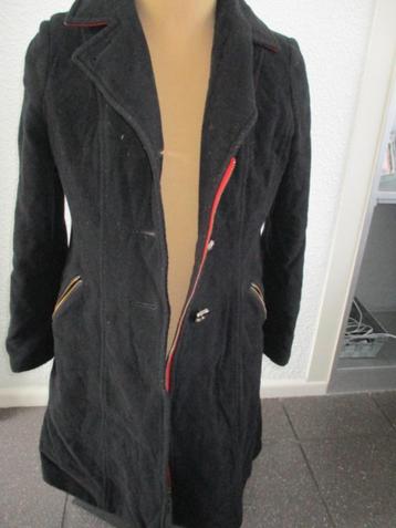 Eva & Claudi wollen lange jas zwart maat M 38 beschikbaar voor biedingen