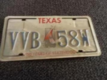 Kentekenplaat licenseplate Texas 150 Years of Statehood USA beschikbaar voor biedingen
