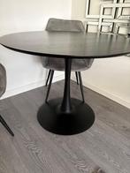 Zwarte ronde eettafel JYSK RINGSTED Ø100, Huis en Inrichting, Ophalen, Rond, Zo goed als nieuw, Vier personen