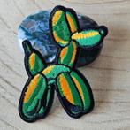 Strijk embleem Iron on Patch carnaval Ballon hondje groen or