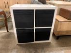 Ikea Kallax open kast met 4x zwarte stoffen bak B77 H77 D39, Huis en Inrichting, ., ., Ophalen of Verzenden, Zo goed als nieuw