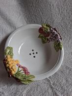 Vintage keramische schaal met fruitdecoratie, Ophalen of Verzenden