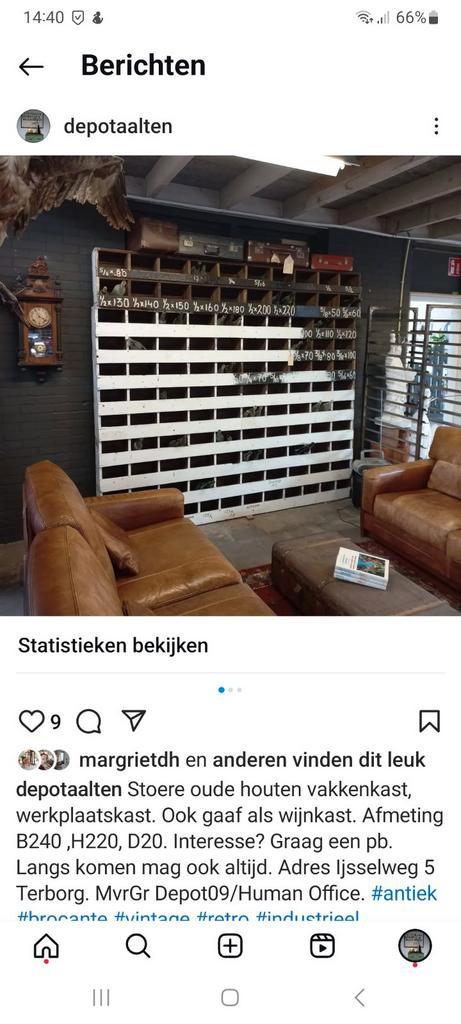 Industriële vakkenkast, werkplaatskast, Antiek en Kunst, Curiosa en Brocante, Ophalen