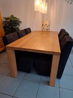 Mooie Eiken Eettafel met 6 Stoelen lengte 2 mtr., Huis en Inrichting, Tafels | Eettafels, Ophalen, Eikenhout, 50 tot 100 cm, Zo goed als nieuw
