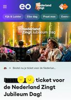 Nederland zingt jubileum dag, Tickets en Kaartjes, Twee personen