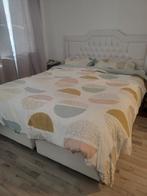 Tweepersoonsbed wit skyleder 160 breedt, Ophalen, Wit, Tweepersoons, Zo goed als nieuw
