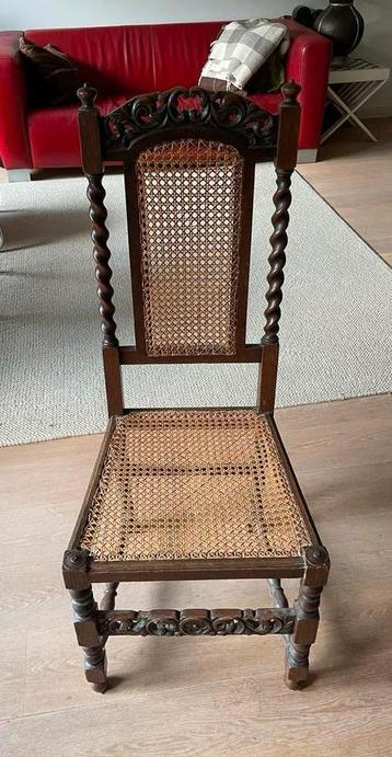 Antieke Stoel - Rotan & Hout - Prachtig Bewerkt beschikbaar voor biedingen