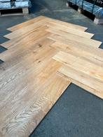 Restpartij 1200m2 eiken visgraat vloer houten vloerdelen, Ophalen of Verzenden, Zo goed als nieuw, 75 m² of meer, Parket