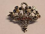 Broche bloemenhandel met markasiet en div steentjes, Sieraden, Tassen en Uiterlijk, Broches, Minder dan 4 cm, Ophalen of Verzenden