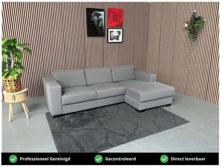 GRATIS LEVERING Loungebank Grijs 250x150 REFURBISHED, Huis en Inrichting, Banken | Bankstellen, Zo goed als nieuw, Driepersoons