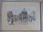 oud ingekleurd litho Amsterdam Amstel Bonefacius Bob Brobbel, Antiek en Kunst, Kunst | Litho's en Zeefdrukken, Ophalen of Verzenden