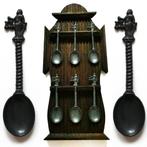 Lepelrek 6 tinnen lepels Vrouwe Justitia Godin van het recht, Ophalen of Verzenden