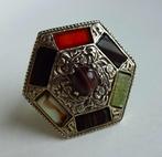 Jaren '70 Schotse Miracle Broche: Keltische schild + stenen, Sieraden, Tassen en Uiterlijk, Antieke sieraden, Ophalen of Verzenden