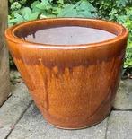 Bruin geglazuurde bloempot / plantenpot., Tuin, Rond, Zo goed als nieuw, Minder dan 40 cm