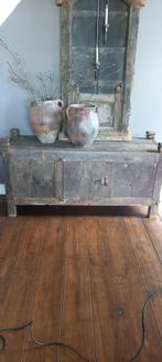 Oud houten dressoir, Huis en Inrichting, Kasten | Dressoirs, 150 tot 200 cm, 25 tot 50 cm, Zo goed als nieuw, Ophalen