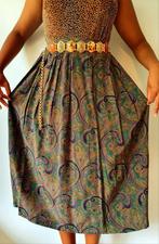 Vintage plisse zijden groene rok  maat 36, Kleding | Dames, Groen, Ophalen of Verzenden, Zo goed als nieuw, Maat 36 (S)