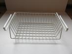Vintage witte draadmand hangmandje voor een kastplank, Overige materialen, Gebruikt, Mand, Ophalen of Verzenden