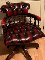 Chesterfield bureaustoel Oxblood Leer, Antiek en Kunst, Antiek | Meubels | Stoelen en Banken, Ophalen