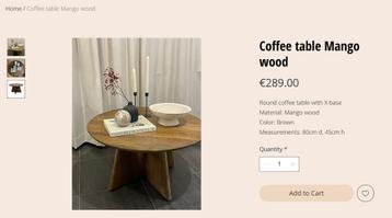 Coffee table Mango wood ( new ) beschikbaar voor biedingen