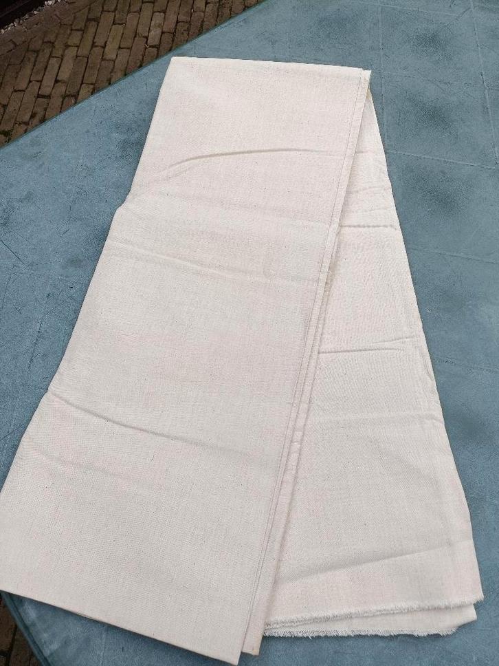 Lap stof linnen katoen Toile Metis fleur bleue 17 (MM4), Hobby en Vrije tijd, Stoffen en Lappen, Nieuw, Linnen, 120 cm of meer