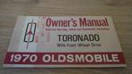 1970 Oldsmobile Toronado. First edition, Owner's Manual., Verzenden