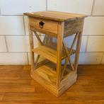 Nachtkastje - massief teak - 1 lade – 2 planken - TTM Wonen, Huis en Inrichting, Slaapkamer | Nachtkastjes, Minder dan 45 cm, Www.ttmwonen.nl