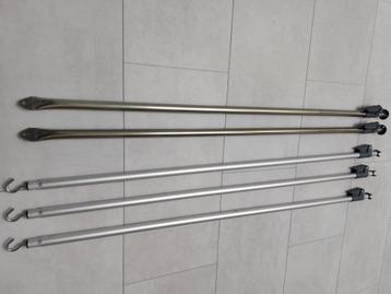 nw 2 stalen tent staanders dia 25/22mm, lang 130-220 cm  beschikbaar voor biedingen