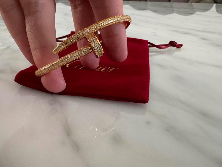 Cartier Juste un Clou Diamanten Armband, Sieraden, Tassen en Uiterlijk, Armbanden, Zo goed als nieuw, Goud, Met edelsteen, Ophalen of Verzenden