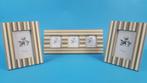 Brocante fotolijst, set van 3, houten latjes. Als nieuw. 5A9, Huis en Inrichting, Woonaccessoires | Lijsten, Tweedehands verkoop