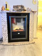Sfeer haard met een marmeren schouw, Huis en Inrichting, Ophalen of Verzenden, Zo goed als nieuw, Vrijstaande haard, Elektrische haard