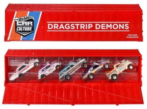 Hot Wheels Premium Dragstrip Demons Container Set, Kinderen en Baby's, Speelgoed | Speelgoedvoertuigen, Nieuw, Ophalen of Verzenden