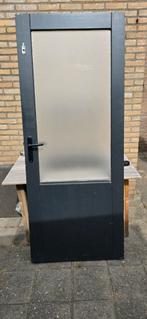 Hardhouten Buitendeur met Glas, Doe-het-zelf en Verbouw, Ophalen, Gebruikt, 80 tot 100 cm, Buitendeur