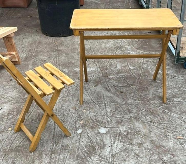 OP IS OP Franse bistro bistroset tuinset tafel + 2/4 stoelen, Tuin en Terras, Tuinsets en Loungesets, Gebruikt, Tuinset, Hout