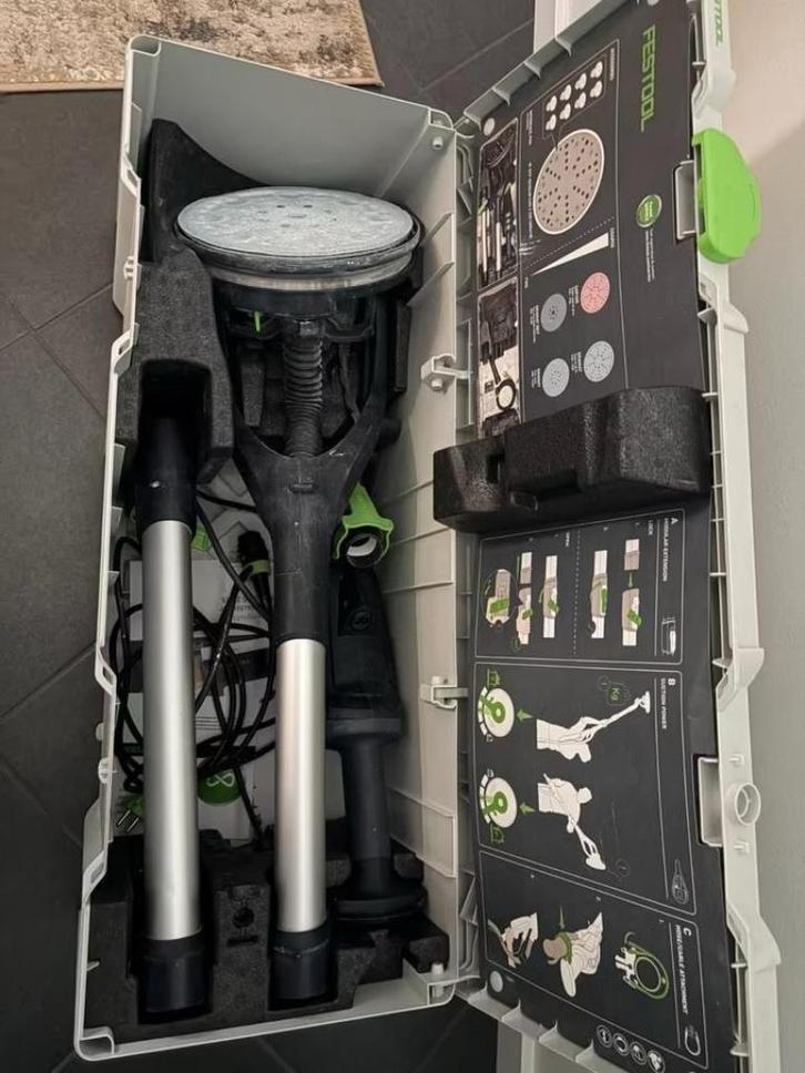 Te Huur Festool LHs schuurmachine + Festool stofzuiger., Doe-het-zelf en Verbouw, Gereedschap | Schuurmachines, Gebruikt, Excentrische schuurmachine